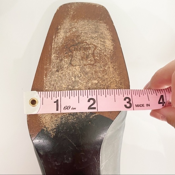 STAURT WEITZMAN Leather Square Toe Block Heel Size 6.5 - Picture 13 of 14